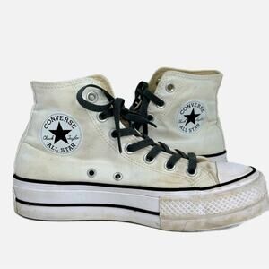 Converse Chuck Taylor High Top Platform Sneakers - DARK GRAY & CREAM